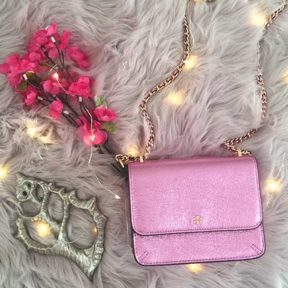 Tory Burch Handbags - NWT Tory Burch Crinkle Leather Metallic Mini Bag